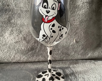 Dalmatian hand painted wind glass