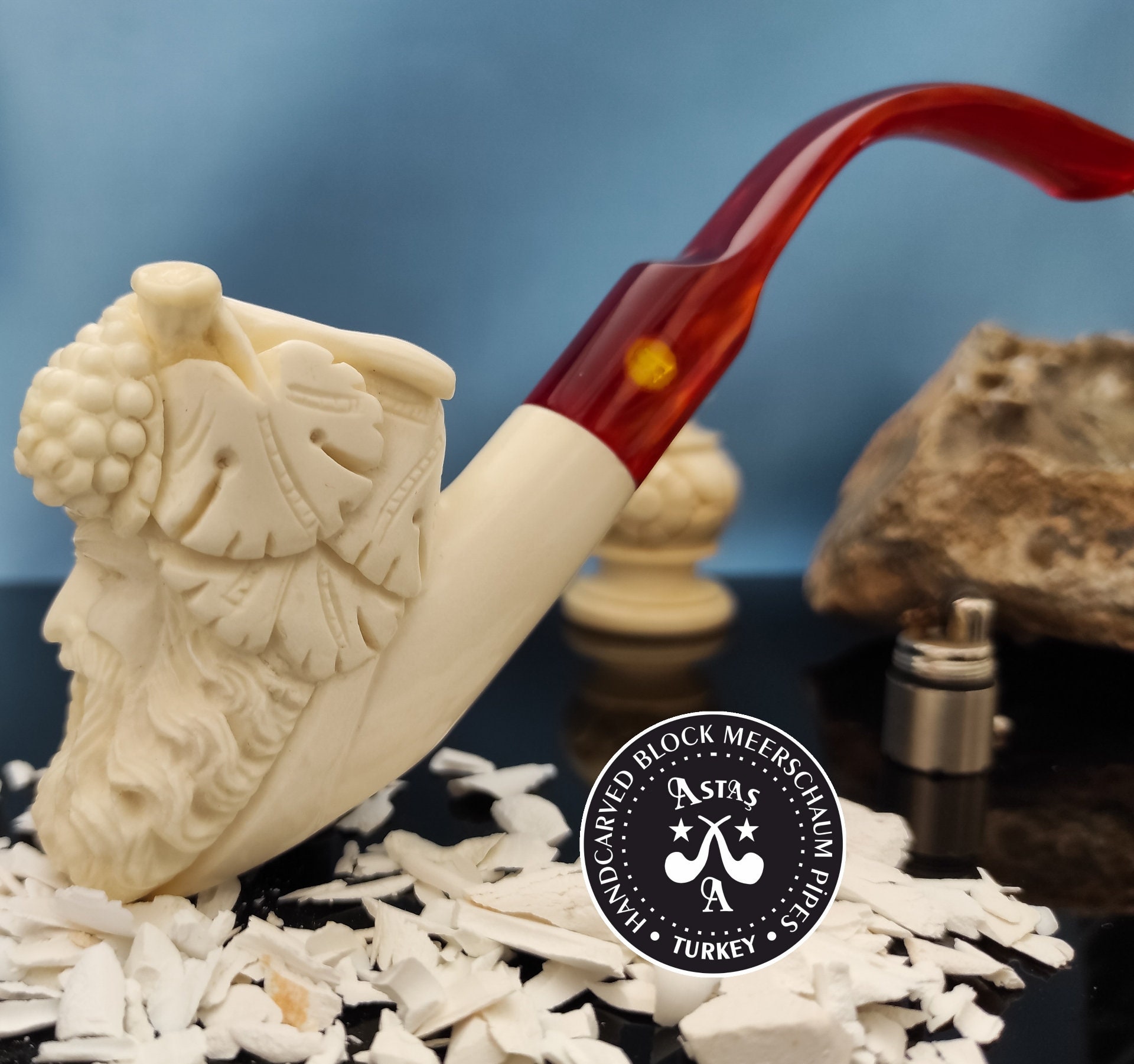 Bacchus Scolptured Head High Quality Meerschaum Pipe With Etsy