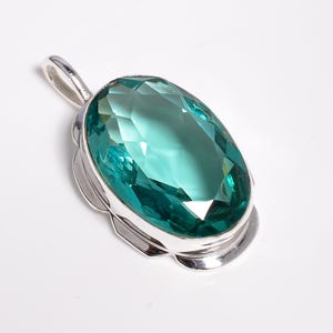 Aquamarine Gemstone Pendant, 925 Sterling Silver, Women&#39;s Pendant Jewelry, Aquamarine Pendant For Necklace.