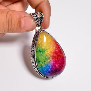 Solar Quartz Pendant, 925 Sterling Silver, Gemstone Pendant  Quartz Pendant For Necklaces Jewelry.