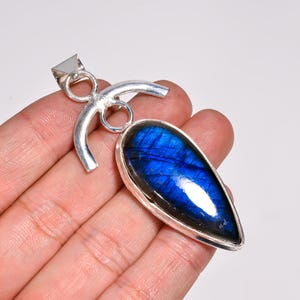 Blue Labradorite Pendant, Handmade Pendant Jewelry, Solid 925 Sterling Silver Pendant, Women Pendant, Daily Wear Pendant&#39;s.