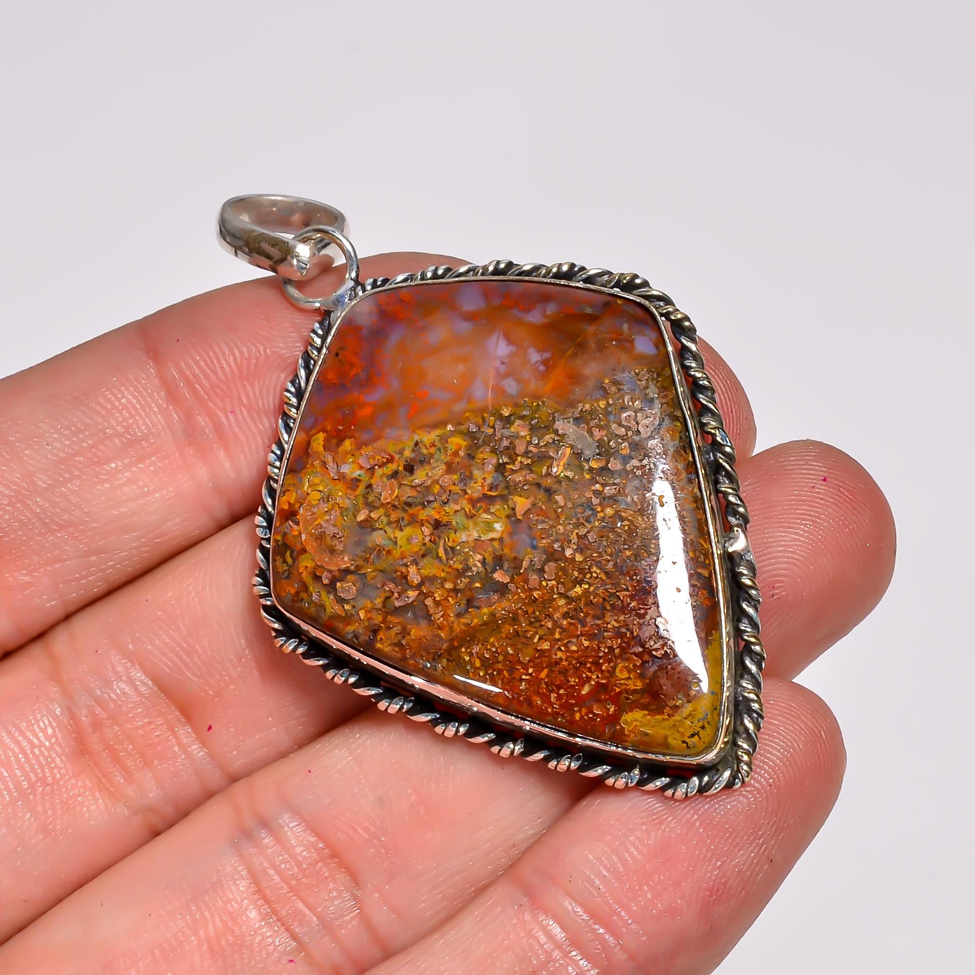 Natural Red Jasper Pendant Necklace – Teardrop Gemstone Jewelry in