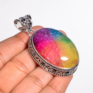 Solar Quartz Pendant, Rainbow Quartz, Solar Quartz, Statement Pendant, Crystal Jewelry, Spiritual Jewelry, Pendant For Necklace.