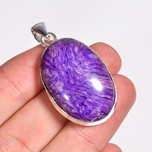 AAA+ Charoite Pendant, 925 Sterling Silver Pendant, Healing Gemstone, Gift For Her, Statement Pendant, Pendant For Necklace.