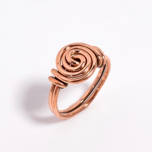 Copper Wire Ring, Adjustable Ring, Artistic Wire Wrapped Jewelry, Boho Copper Ring For Women,