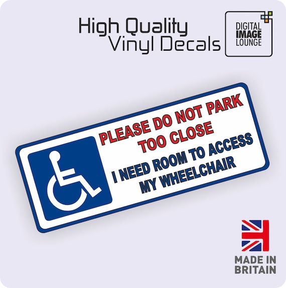 2x Handicap Cell Phone Sticker Mobile wheelchair accessible