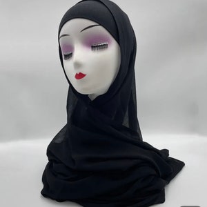 modal hijab with matching under cap, modal hijab sets Black