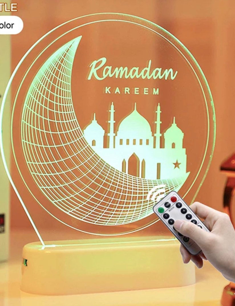 3D LED Lampe Led Acrylique Led Lumière Ramadan Eid Mubarak