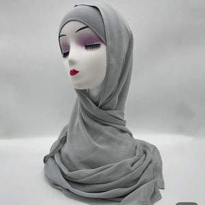 modal hijab with matching under cap, modal hijab sets light grey