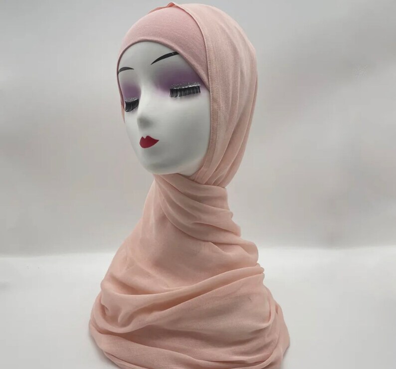 modal hijab with matching under cap, modal hijab sets Pink