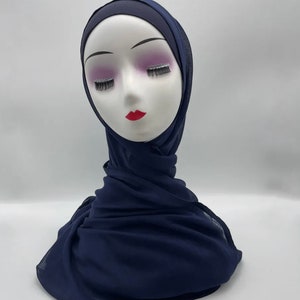 modal hijab with matching under cap, modal hijab sets Blue