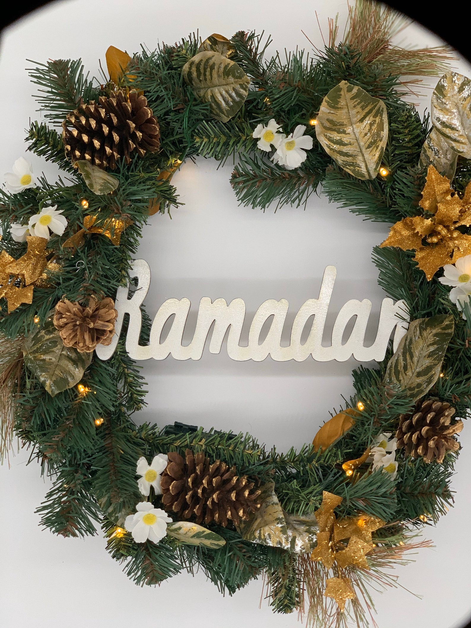 Ramadan Wreath With Lights Wreath Style May Vary a Little Etsy