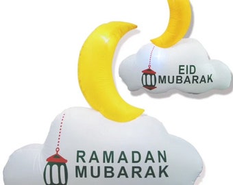 Ramadan Mubarak and Eid Mubarak double sided inflatable 5ft, ramadan outdoor/indoor decorations, eid decorations, eid inflatables