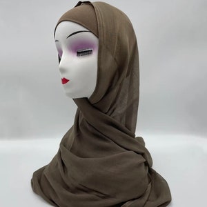 modal hijab with matching under cap, modal hijab sets tan