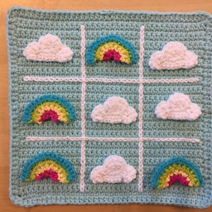 Rainbow Tic Tac Toe Board - Crochet Pattern