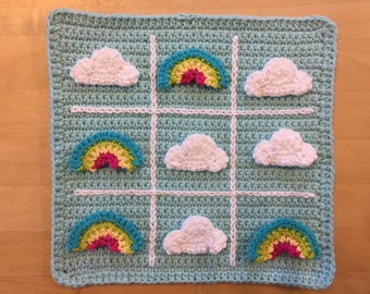 Rainbow Tic Tac Toe Board - Crochet Pattern