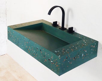 Customised washing sink fully made with recycled aggregates designed by  #harquitectes 😊😉 #huguetrecycledterrazzos #co2neutraltransport  #terrazzobyhuguet, By Huguet Mallorca