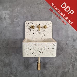 Concrete Sink, Wall Mount Sink, Cement Sink, Stone Sink, Floating Sink, Concrete Washbasin - DDP (All taxes & duties included)