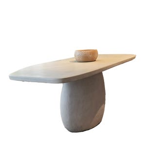 Handmade Microcement Dining Table: Modern Minimalist Stone Table
