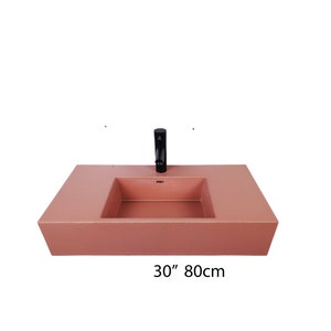 Concrete Wall Mount Sink: Modern Floating Ramp Sink