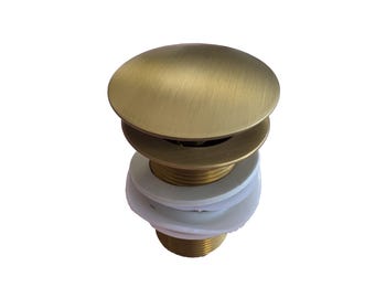 Zestaw syfonu P i odpływu pop-up z litego mosiądzu: wykończenie w kolorze antycznego szczotkowania