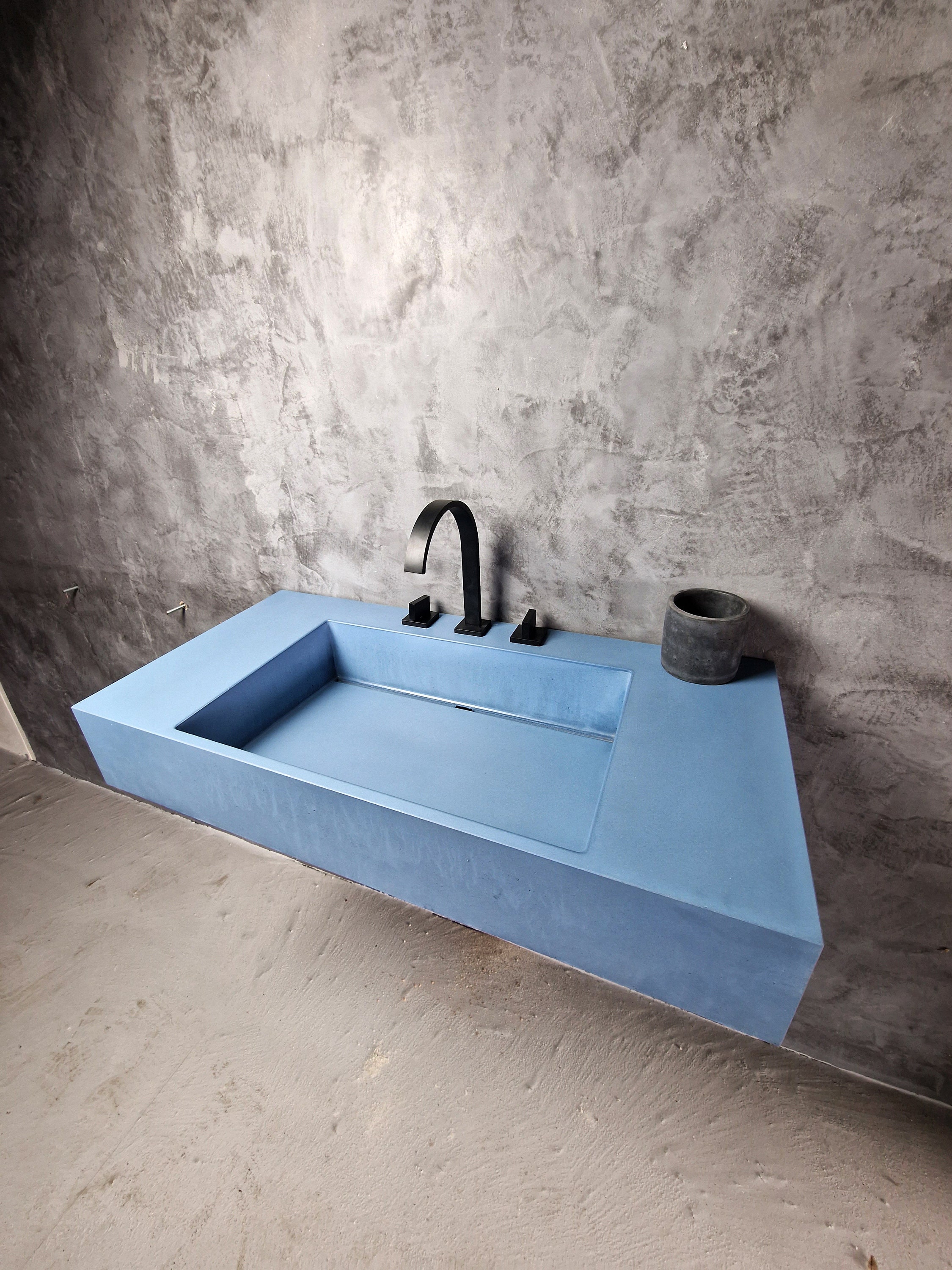 Concrete Floating Vanity Custom 32 to 54 Inch Single Etsy