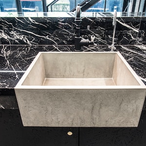 Modern Concrete Apron Sink: Marbled Farmhouse Kitchen Island Sink
