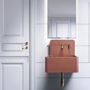 Concrete Sink, Wall Mount Sink, Bathroom Sink, Bucket Sink, Wash Basin With Backsplash, Small Sink, Powder Room Sink, Home Renovation