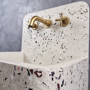 Terrazzo Sink, Concrete Sink, Bucket Sink, Wall Mount Sink, Utility Sink, Cement Sink, Concrete Basin, Bathroom Sink, Landry Sink, Home Gift