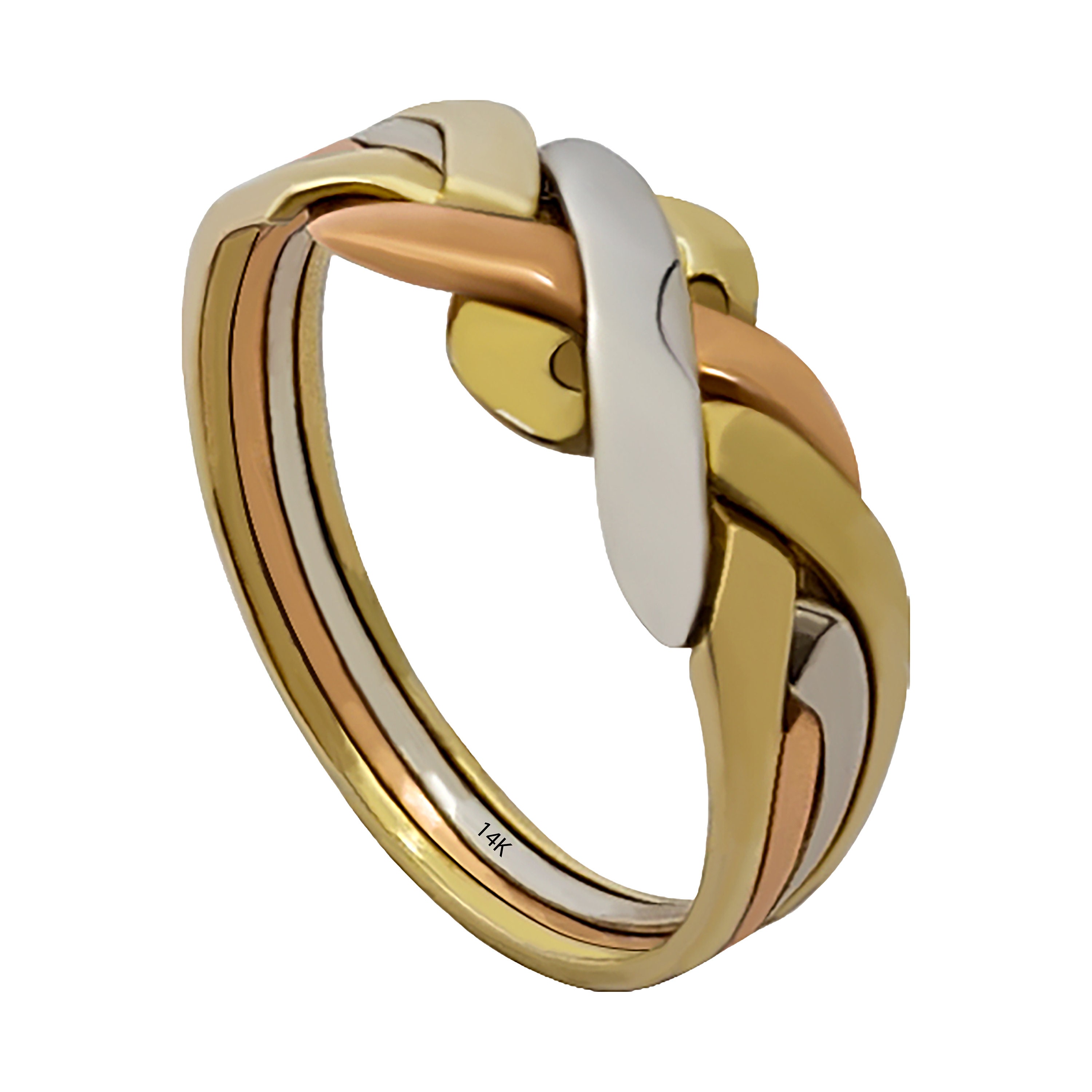 8K 10K 14K 18K Solid Gold Puzzle Ring handmade Turkish puzzle Etsy