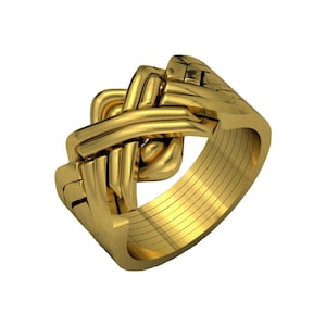 womens & mens Ring Turkish  handmade puzzle ring 8 band Gold Plated plain silver puzzle ring  925 sterling solid silver