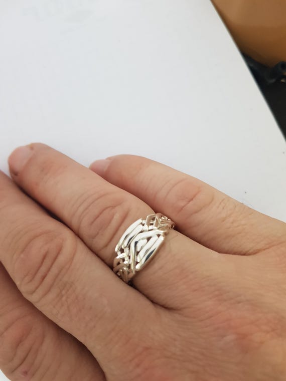 Ringconn Gen OFLIUM Puzzle Ring Band Handmade Classical