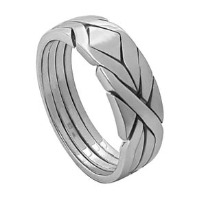 Puzzle Ring handmade Turkish puzzle ring 4 band 925 sterling solid silver puzzle knott ring  Ephesus design wedding ring included instaction