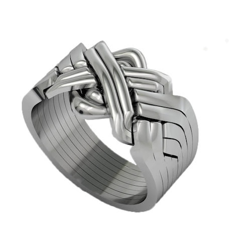 Sterling Silver 4 Band Puzzle Ring Etsy