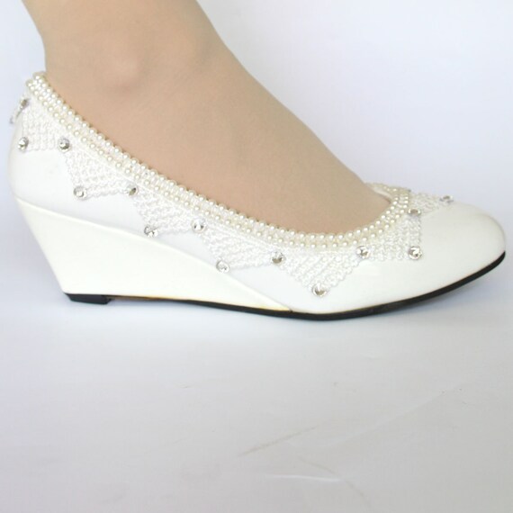 wedge wedding shoes for bride