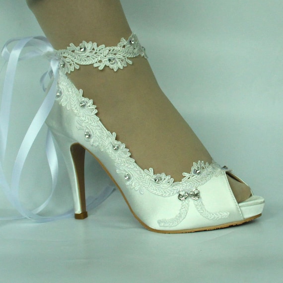 open toe wedding heels