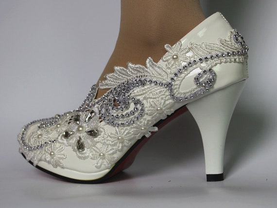 white pumps wedding shoes