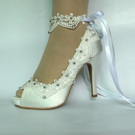 ivory wedding shoes with rhinestones