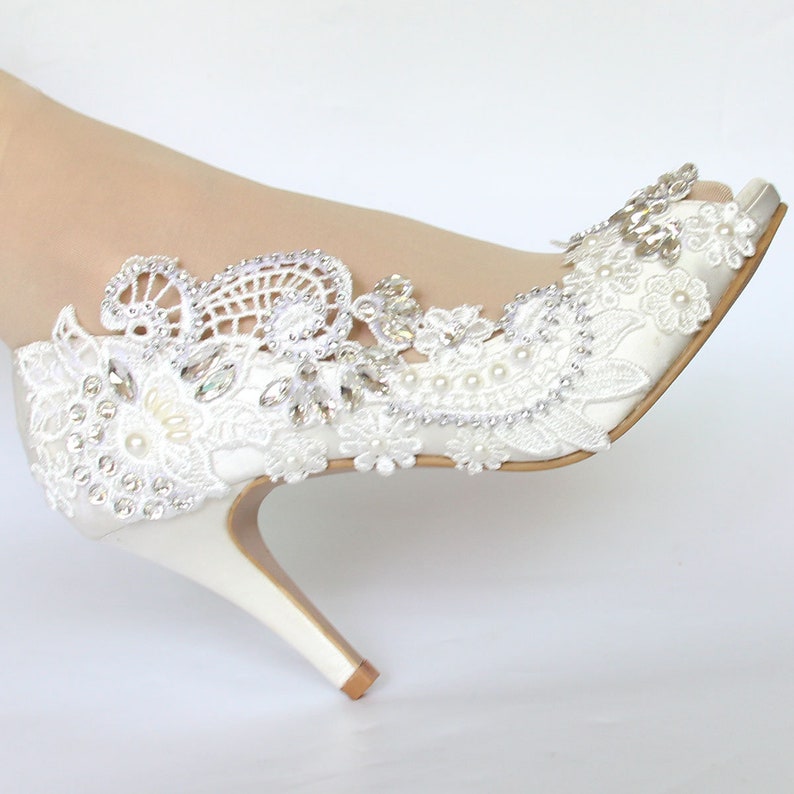 white satin shoes low heels