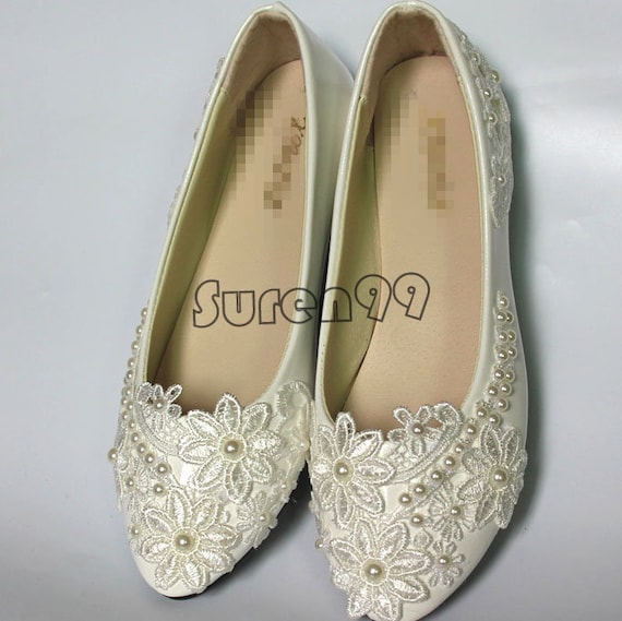Flat ivory bridal shoes best sale uk