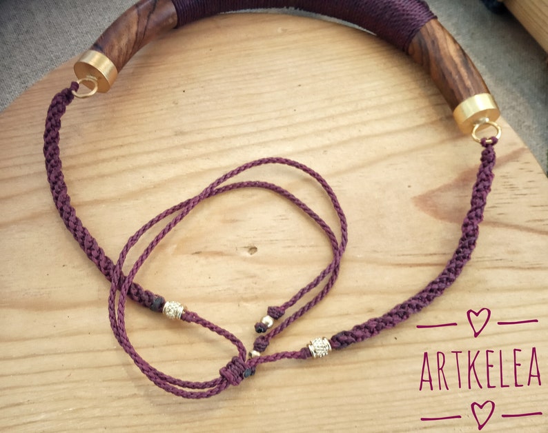 spiritual jewelry macrame choker Macrame necklace wood choker rose quartz necklace