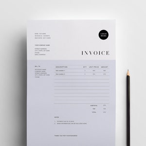 Plantilla de factura Word / Factura imprimible / Formularios de pedido personalizados / Plantilla de factura comercial / Formulario de facturación simple editable / Recibo de word