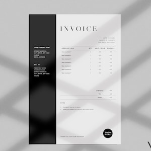 Moderne minimalistische Rechnungsvorlage | Ausdruckbares Bestellformular (Word)