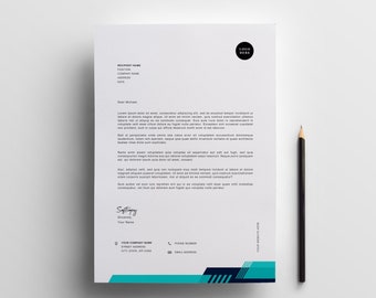 Editable Business Letterhead Template, Modern Corporate Design (Word, PDF)