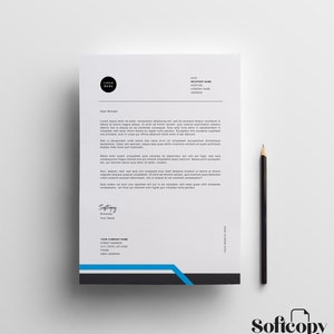 Plantilla de membrete Word editable, pdf imprimible, membrete comercial, membrete corporativo, membrete moderno, membrete personalizado
