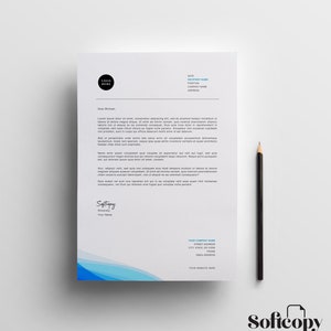 Plantilla de membrete Word Editable, Pdf imprimible, Membrete comercial, Membrete corporativo, Membrete moderno, Membrete personalizado