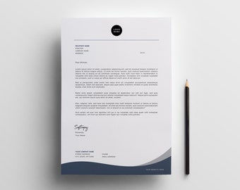 May include: A formal business letter template with a blue and white color scheme. The letterhead includes a company logo, company name, address, phone number, and email address. The letter is addressed to Michael and includes a signature line with the name "Softcopy".