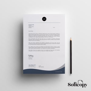 Plantilla de membrete Word editable, pdf imprimible, membrete comercial, membrete corporativo, membrete moderno, membrete personalizado