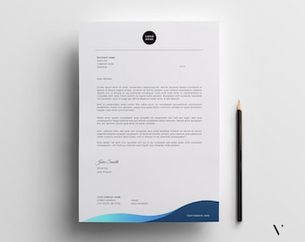 Editable Business Letterhead Template, Modern Corporate Design (Word, PDF)