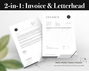 Invoice and Letterhead Template Word | Printable Invoice | Printable Letterhead | Invoice Template | Letterhead Template | Microsoft Word